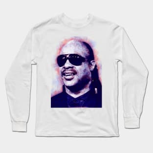 Stevie Wonder Pen Sketch Long Sleeve T-Shirt